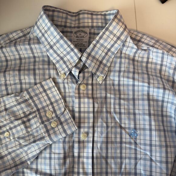 Brooks Brothers Regent Long Sleeve Button Down Checkered Shirt Size XL Preppy - Picture 9 of 12